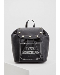 Женский черный кожаный рюкзак с шипами от Love Moschino