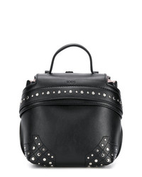 Женский черный кожаный рюкзак с шипами от Tod's