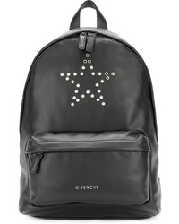 Женский черный кожаный рюкзак со звездами от Givenchy
