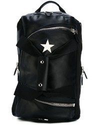 Женский черный кожаный рюкзак со звездами от Givenchy