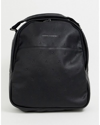 Мужской черный кожаный рюкзак от Armani Exchange