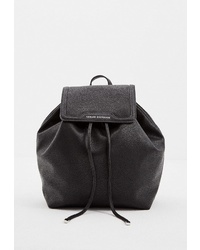Женский черный кожаный рюкзак от Armani Exchange
