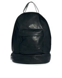 Мужской черный кожаный рюкзак от Asos Black