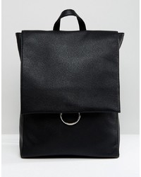 Женский черный кожаный рюкзак от ASOS DESIGN