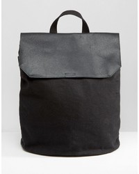 Мужской черный кожаный рюкзак от Asos