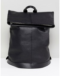 Мужской черный кожаный рюкзак от ASOS WHITE