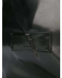 Мужской черный кожаный рюкзак от AMI Alexandre Mattiussi