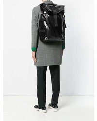 Мужской черный кожаный рюкзак от AMI Alexandre Mattiussi