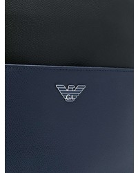 Мужской черный кожаный рюкзак от Emporio Armani