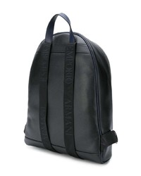 Мужской черный кожаный рюкзак от Emporio Armani