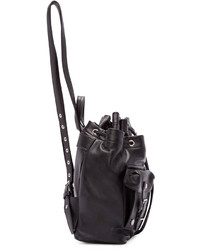 Женский черный кожаный рюкзак от Versus