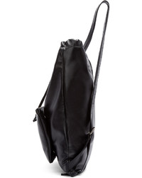 Женский черный кожаный рюкзак от MM6 MAISON MARGIELA