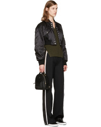 Женский черный кожаный рюкзак от Versace