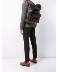 Мужской черный кожаный рюкзак от Coach