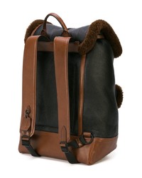 Мужской черный кожаный рюкзак от Coach