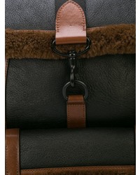 Мужской черный кожаный рюкзак от Coach