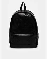 Мужской черный кожаный рюкзак от Asos