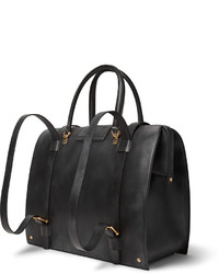 Мужской черный кожаный рюкзак от Thom Browne