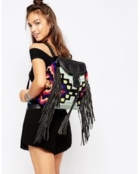 Женский черный кожаный рюкзак от Cleobella