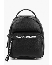 Женский черный кожаный рюкзак от David Jones