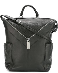 Женский черный кожаный рюкзак от Diesel