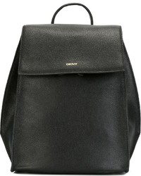 Женский черный кожаный рюкзак от DKNY