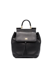 Женский черный кожаный рюкзак от Dolce & Gabbana