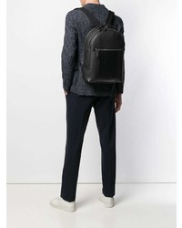 Мужской черный кожаный рюкзак от Salvatore Ferragamo