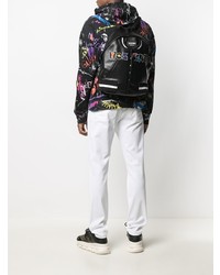 Мужской черный кожаный рюкзак от Moschino