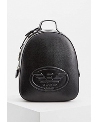 Женский черный кожаный рюкзак от Emporio Armani