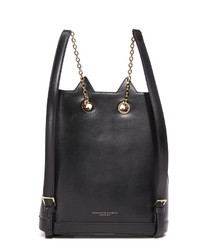 Женский черный кожаный рюкзак от Charlotte Olympia