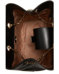 Женский черный кожаный рюкзак от Charlotte Olympia