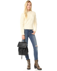 Женский черный кожаный рюкзак от Jerome Dreyfuss