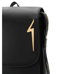 Мужской черный кожаный рюкзак от Giuseppe Zanotti