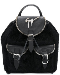 Женский черный кожаный рюкзак от Giuseppe Zanotti Design
