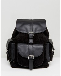 Женский черный кожаный рюкзак от Glamorous