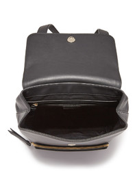 Женский черный кожаный рюкзак от DKNY