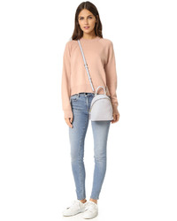 Женский черный кожаный рюкзак от DKNY