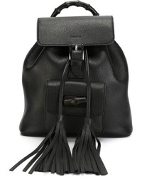 Женский черный кожаный рюкзак от Gucci