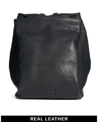 Женский черный кожаный рюкзак от Hide