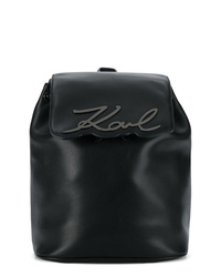 Женский черный кожаный рюкзак от Karl Lagerfeld