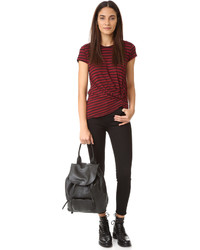 Женский черный кожаный рюкзак от Elizabeth and James