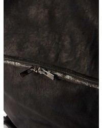 Мужской черный кожаный рюкзак от Guidi