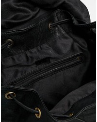 Женский черный кожаный рюкзак от Asos