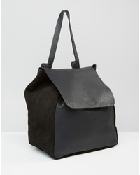 Женский черный кожаный рюкзак от Warehouse