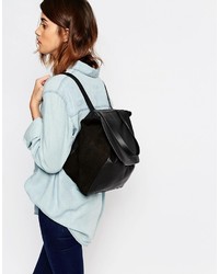 Женский черный кожаный рюкзак от Warehouse