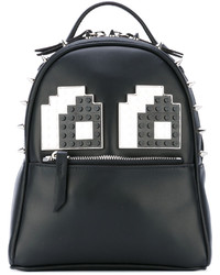 Женский черный кожаный рюкзак от Les Petits Joueurs