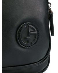 Мужской черный кожаный рюкзак от Giorgio Armani