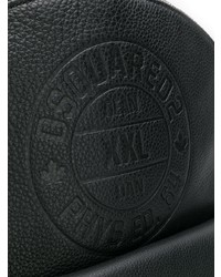 Мужской черный кожаный рюкзак от DSQUARED2