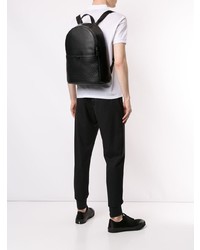Мужской черный кожаный рюкзак от Emporio Armani